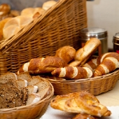 Fresh roll and croissants